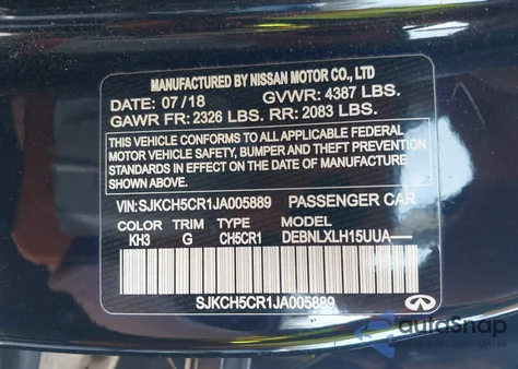 2018 Infiniti Qx30 Luxe z USA, uszkodzony, nr VIN SJKCH5CR1JA005889